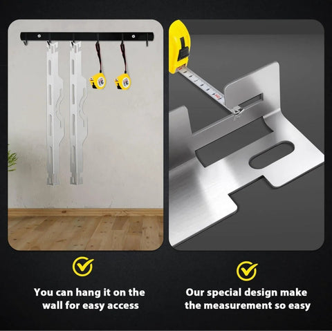 Beefy Pro Grade Heavy Duty Wheel Alignment Tool Plates Two Pieces Stainless Steel Toe Alignment Tool with measuring tape