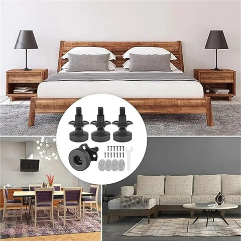 8 Piece Adjustable Leveling Feet For Furniture Legs Table And Chair Levelers With T Nut Set featured in bedroom and living room settings