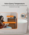 Waterproof Zigbee Temperature Sensor With 1.5M Stainless Steel Probe LCD Display And App Monitoring -40 To 115 C Range Magnetic Mount IP65 Weatherproof For Pool Kitchen Bathroom Works With Zigbee Hub, mounted by bathtub