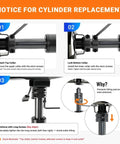 Instruction steps for Heavy Duty 28mm Gas Lift Cylinder Removal Kit For Office Chairs, including collar and screw placement.