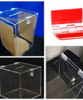 16 Pcs Self Adhesive Clear Acrylic Hinges 35x25mm Small Hinges on acrylic display boxes and stands for crafts and DIY