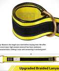 Heavy Duty Fall Protection Strap Set, 2 Pack, 6 Foot Cross Arm Anchor Straps With Double D Rings, durable webbing close-up
