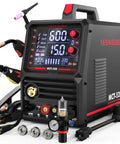 Six In One Welding Machine With Plasma Cutter, MIG Flux Core MIG Spool Gun Compatible, 200 Amp Welding, 110/220V front view
