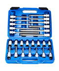 Top Shelf 26 Piece 1/2 Inch Drive Spline Triple Square XZN Socket Bit Set Forged From Hardened Chrome Vanadium Steel in blue case