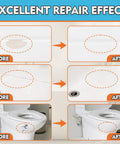 Porcelain Repair Kit For Tub And Tile With Dope Adhesion And Waterproof Sealant For Enamel Fiberglass Ceramic Marble Granite Chips Cracks Holes Dents Repair Kit before and after results.