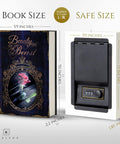 Hideaway Book Safe With Combination Lock A Real Stash Box Diversion Safe Disguised As A Novel For Valuables Such As Cash Jewelry And Documents Big Hidden Storage Beauty And The Beast Theme showing dimensions