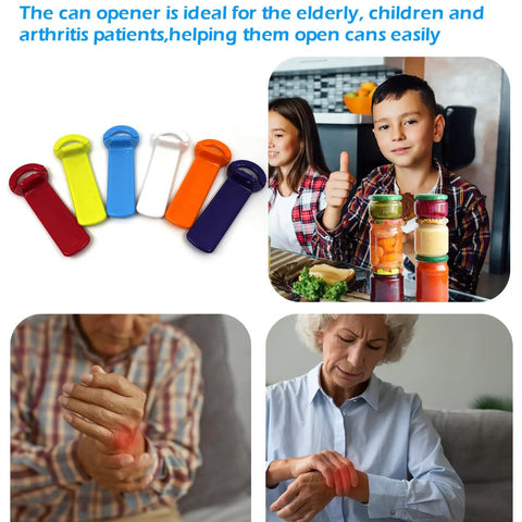 6 Pack Jar Lid Opener Tool Set Featuring Long Lever Handle To Pop Loose Stubborn Vacuum Seals Effortlessly Delivers No Sweat Kitchen Grip Assist For Seniors With Relaxed Twist Action, colorful plastic tools.