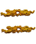 Katana Tsuba Set Alloy Samurai Sword Guard With Gold And Black Dragon Finish close-up, decorative hand guard detail for display
