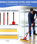 Commercial Sponge Mop With Stainless Steel Extendable Handle And Two Compressed Cellulose Heads For Heavy Duty Home And Business Cleaning Designed To Blast Through Floor Grime And Make Tackling Tile Or Hardwood Floors A No Sweat Gig.