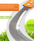 Close-up of stainless steel blade on Long Handled High Branch Weeding Sickle With Stainless Steel Blade Lightweight And Durable Tool