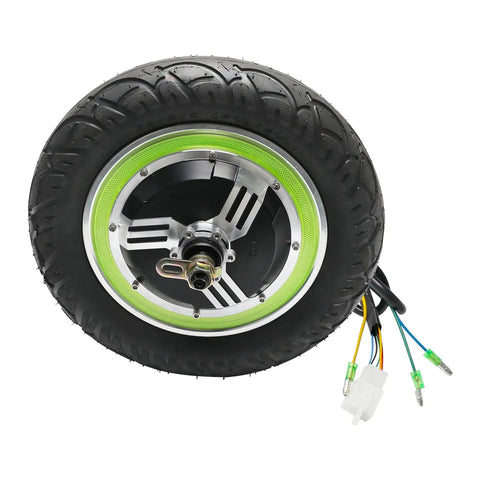 Level Up Your Ride With This Dope 12 Inch 36V 500W Brushless Hub Motor Rear Wheel with Pneumatic Tires and wiring.