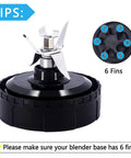 Two Pack Six Fin Extractor Blades Replacement For Ninja 16 Oz Blender Cup Compatible With BL660, featuring blade and tips