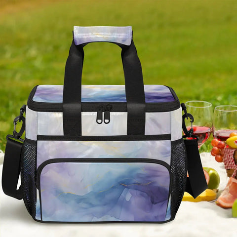 Abstract Color Insulated Picnic Backpack Lunch Bag For Women And Men Ultra Large Portable Lunch Tote For Picnics Beach Work Travel Office Camp Gradient on picnic table
