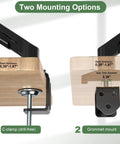 Heavy Duty Single Monitor Mount Arm For 17 To 32 Inch Flat Or Curved Screens Swivel Tilt High Reach Aluminum Desk Stand mounting options shown.