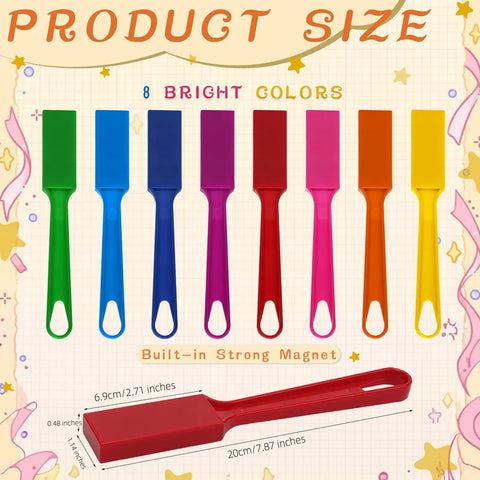 Colorful Magnetic Bingo Wands Eight Piece Set Seven Point Eight Seven Inch Long Ideal For Bingo Chips Family Game Night