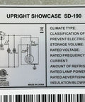 Electric diagram for Commercial Upright Showcase Freezer 6.5 Cu Ft Single Glass Door Digital Temp Control with specs.