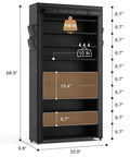 Front view of 10 Tier Shoe Rack With Covers Large Capacity Stackable Tall Shoe Shelf Organizer dimensions and load capacity.