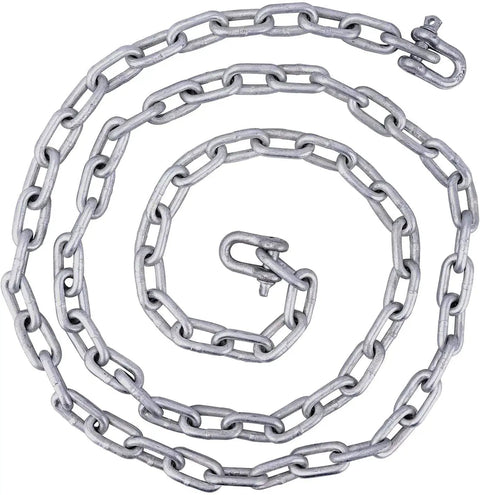 Galvanized chain from Portable Galvanized Fluke Anchor Kit For 12 To 22 Foot Boats Includes 8 Lb Fluke Anchor, 75 Ft Nylon Rope