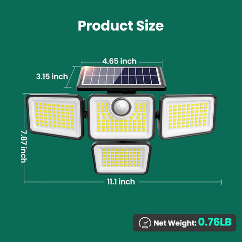 Heavy Duty Four Head Solar Motion Sensor Lights With Remote And Three Settings Provide Badass 4500 Lumen Daylight Glow For Rock Solid Backyard Security And Killer Wall Mount Illumination Top Shelf Two Pack Bundle