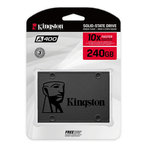 240GB A400 SATA III 2.5 Inch Internal SSD Upgrade for PC and Laptop - Faster Boot Times, Snappier File Load, More Reliable Performance, Ideal HDD Replacement, Kingston A400 package