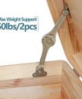 2 Pieces Lid Support Hinges With Soft Close And Folding Lid Stay Adjustable Angle Keeps Lid Open No Slam When Lifting