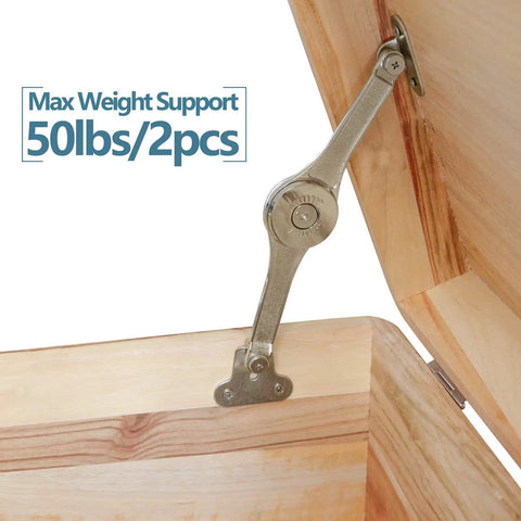 2 Pieces Lid Support Hinges With Soft Close And Folding Lid Stay Adjustable Angle Keeps Lid Open No Slam When Lifting