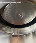 Built Tough Stainless Steel Inner Shower Screen Holder Replacement for Breville Sage Dual Boiler Oracle Touch espresso machine close-up view.