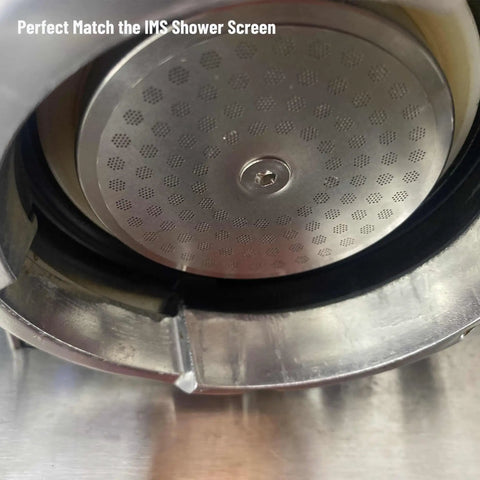 Built Tough Stainless Steel Inner Shower Screen Holder Replacement for Breville Sage Dual Boiler Oracle Touch espresso machine close-up view.