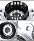 Close-up of Factory Style Rear Wheel Bearing Hub Assembly for Hyundai Elantra 2007 to 2012, steel replacement, detailed view.