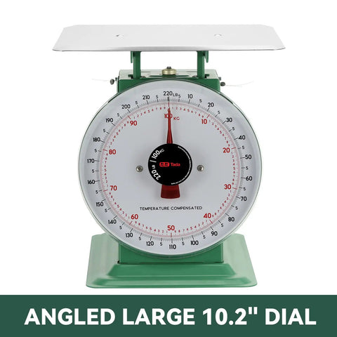 Heavy Duty Mechanical Kitchen And Food Scale With Stainless Steel Platform, Analog Produce Scale For Farmers Market, 220lbs Capacity