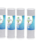 Deep Clean Carbon Block Water Filter Cartridge 10 Inch By 2.5 Inch, Compatible With Flow Pur 8 And WCBCS-975-RV, 4 Pack