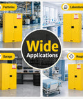 Beefy 330 Gallon Flammable Storage Cabinet With Adjustable Shelves, 75 Inch High By 25 Inch Deep By 50 Inch Wide, in factory lab garage hospital