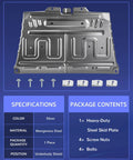 Badass Heavy Duty Manganese Steel Engine Splash Shield Guard For 2015-2024 Ford F150 showing silver underbody shield with bolts.