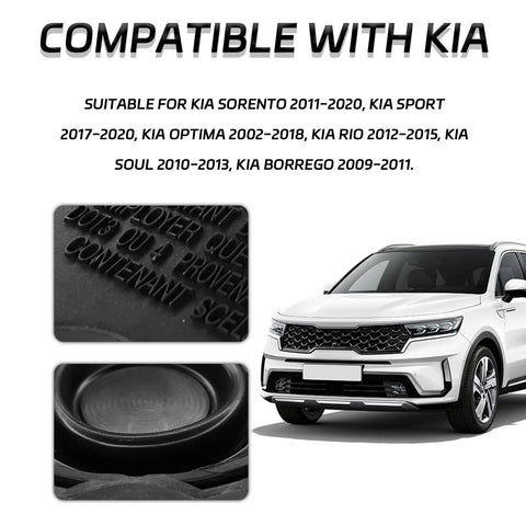 Brake Master Cylinder Reservoir Cap Replacement OEM 58531-07000 And 585312B500 close-up with Kia compatibility details