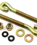 Eye Bolt Kit For Snow Plows With One Half Inch Spade Bolts And Five Point Two Five Inch Nut Eye Bolts In Gold Finish Built Tough OEM Replacement Hardware Set For Heavy Duty Plowing.