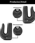 Two close-up views of Three Eighths Inch Weld On Grab Hooks Four Pack Heavy Duty Clevis Hooks G70 with 'FORGED' marking