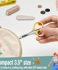 Dual Tip Sewing And Embroidery Scissors Set With Curved And Straight Blades, Extra Sharp Stainless Steel, Precise Tips, Ergonomic Rubber Handles For Comfortable Control In Small DIY Projects, 3.5 inch scissors cutting fabric