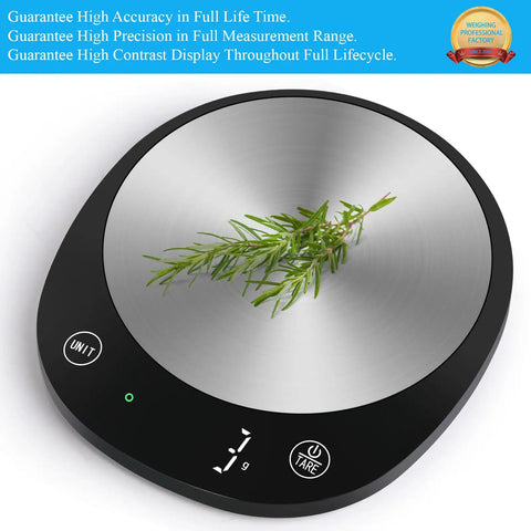 Uber Precise 22 Pound Digital Food Scale With Grams And Ounces In 1G Increments LED Display Includes 3 AAA Batteries For Cooking And Baking