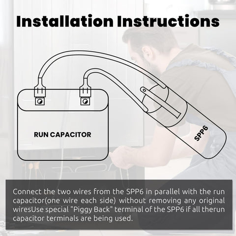 Diagram of Hard Start Kit For Air Conditioners With Hard Start Capacitor 115V To 288VAC That Cranks Up Torque Up To 500 Percent