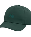 Cool Dark Green Vise Gauge Square Machinist Hat For Men, Adjustable Five Panel Structured Baseball Cap side view.