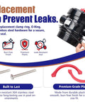 Heavy Duty Red Sand Filter Flange Clamp Kit With O Ring Screws And Nuts For Pool Spa System Tank Replacement Valve Assembly displaying stainless steel hardware.