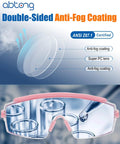Over Eyeglasses Safety Glasses With ANSI Z87.1 Certification Clear UV380 Anti Fog Wraparound Lenses in lab setting