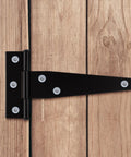 Set Of Six 4 Inch T Shape Rustproof Iron Light Duty Shed Gate Strap Hinges For Doors And Gates Black Finish Easy Install