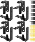 Heavy Duty Self Closing Saloon Door Hinges 4 Pack Black Large 304 Stainless Steel with screws and anchors.