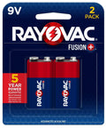 Fusion 9V Alkaline Batteries 2 Pack Workhorse Power For High Drain Toys Smoke Detectors And Wireless Microphones With Long Lasting Energy And A 5 Year Storage Guarantee packaging