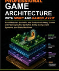 Cover of 'Level Up Your SpriteKit Projects With Swift And GameplayKit' showing layers of game architecture and a knight character.