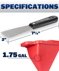 No Nonsense Hopper Gun And Texture Sprayer Built To Crush Thick Drywall Mud Smoothly 1.75 gal tray and spatula dimensions.