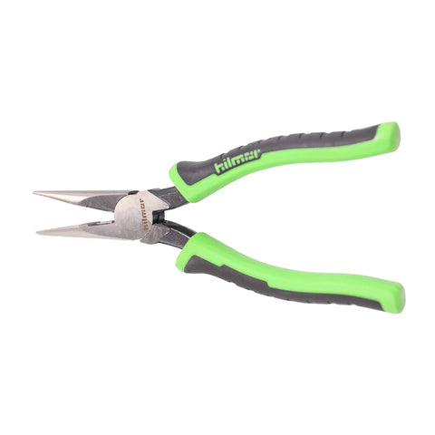 8 Inch Long Nose Pliers With Rubber Grip Handle Black And Green Needle Nose Steel With Laser Hardened Cutting Edge For Sharp Lasting Cuts Non Slip Ergonomic Grips For Pro Jobs And DIY Projects