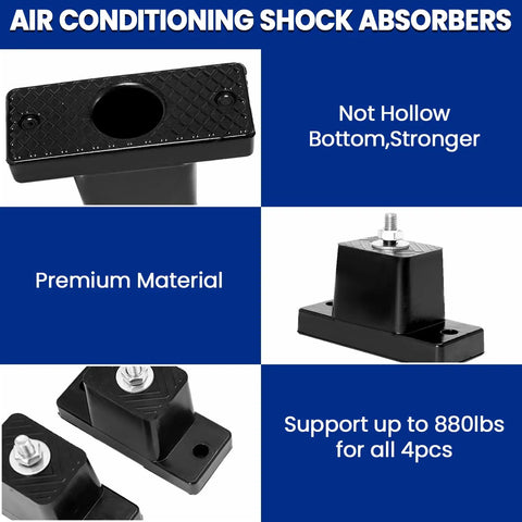 4 Pack Mini Split Pad Anti Vibration Rubber Isolators For Outdoor AC Condensers with premium materials, supports up to 880 lbs