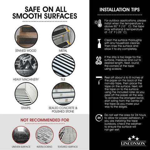 Clear No Slip Stair Tread Tape 4x32 Inches With Anti Slip Strips PVC Free 15 Pack Easy Install Roller Included installation guide